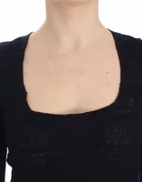 Blue Knitted Wool Stretch Sweater Top 5