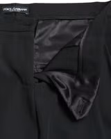 Black Wool High Waist Cropped Tapered Pants 5
