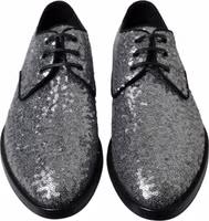 Silver Sequined Lace Up Men Derby Dress Shoes 1