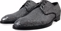 Silver Sequined Lace Up Men Derby Dress Shoes 2