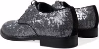 Silver Sequined Lace Up Men Derby Dress Shoes 3