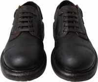 Brown Leather Lace Up Derby Men Dress Shoes 1