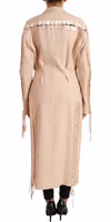 Beige Cotton Single Breasted Long Coat Jacket 3