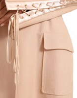 Beige Cotton Single Breasted Long Coat Jacket 5