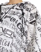 White Logo Print Hooded Blouson T-shirt Top 5