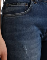 Blue BOYFRIEND Mid Waist Cotton Denim Jeans 4