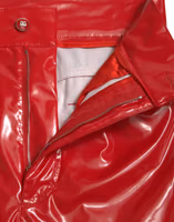 Shiny Red High Waist Skinny Pants 5