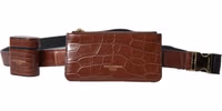 Brown Alligator Leather Airpods Case Coin Purse Wallet 1