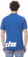 Blue Cotton Men Polo Shirt 3