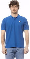 Blue Cotton Men Polo Shirt 1