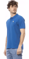 Blue Cotton Men Polo Shirt 2