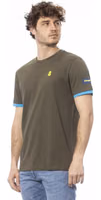Green Cotton Men T-Shirt 2