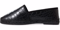 Black Exotic Leather Espadrilles Slip On Shoes 4