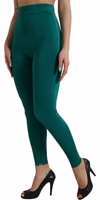 Green Nylon Stretch Slim Leggings Pants 2