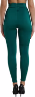 Green Nylon Stretch Slim Leggings Pants 3