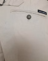 Beige Cotton High Waist Tapered Pants 4