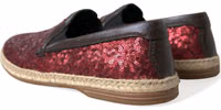 Red Sequined Loafers Slippers Men Shoes 3