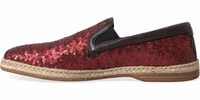 Red Sequined Loafers Slippers Men Shoes 4