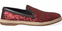 Red Sequined Loafers Slippers Men Shoes 5