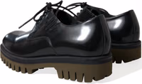 Black Leather Lace Up Derby Men Dress Shoes 3