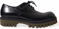 Black Leather Lace Up Derby Men Dress Shoes 5