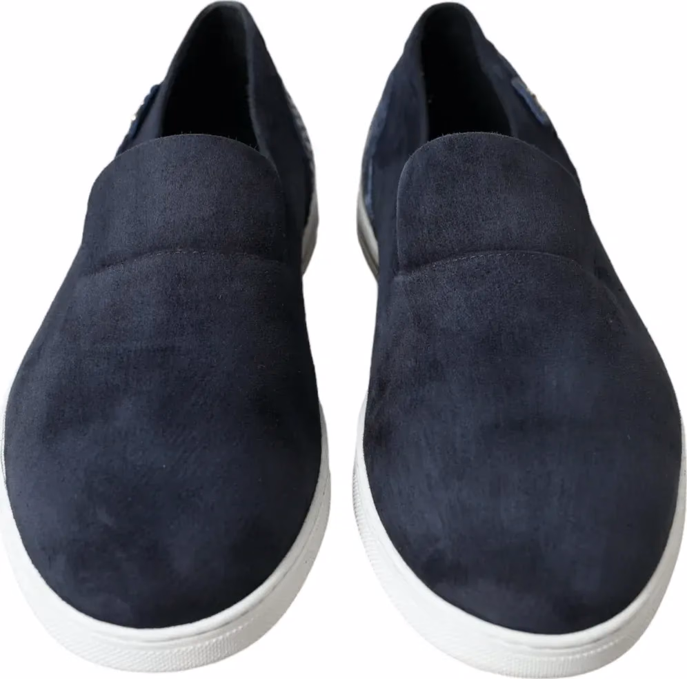 Blue Suede Caiman Loafers Saint Tropez Shoes
