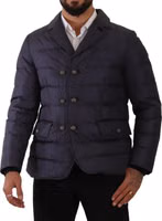 Blue Silk Goat Coat Blouson Winter Jacket 1