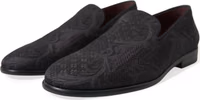 Black Brocade Men Slip On Loafer Dress Shoes 2