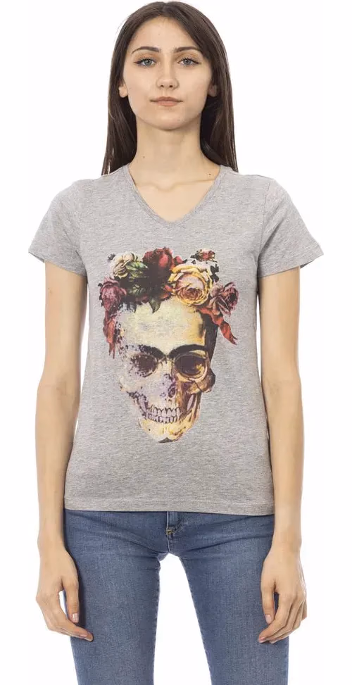 Gray Cotton Women Top