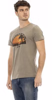 Green Cotton Men T-Shirt 2