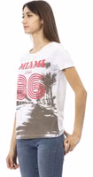 White Cotton Women T-Shirt 2
