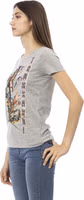 Gray Cotton Women T-Shirt 2
