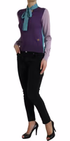 Multicolor Bow Fastening Pullover Sweater 2