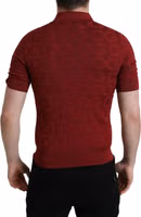 Maroon Collared Short Sleeve Silk T-shirt 3