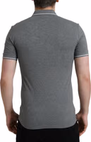Gray Collared Short Sleeve Crown T-shirt 3