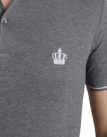 Gray Collared Short Sleeve Crown T-shirt 5