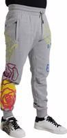 Gray Cotton Graffiti Sweatpants Jogger Pants 2