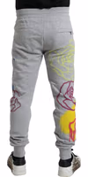 Gray Cotton Graffiti Sweatpants Jogger Pants 3