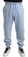 Light Blue Cotton Sweatpants Men Jogger Pants 1