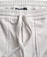 Beige Cotton Corduroy Logo Bermuda Shorts 5