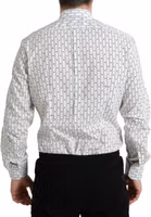 White Patterned Men GOLD Formal Dress Shirt 3