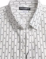 White Patterned Men GOLD Formal Dress Shirt 5