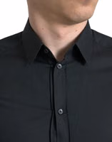 Black Cotton Silk Formal GOLD Dress Shirt 4
