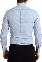 Sky Blue Cotton Men Formal GOLD Dress Shirt 3