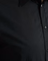 Black Cotton Men Formal GOLD Dress Shirt 5