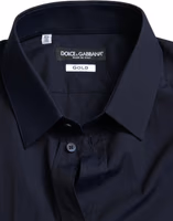 Navy Blue Slim Fit Formal GOLD Dress Shirt 5