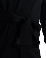 Black Cashmere Long Sleeves Belted Wrap Robe 5
