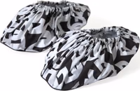 White Logo Print Nylon Slip On Flats Shoes 2