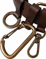 Brown Calf Leather Gold Metal Buckle Belt 2