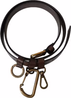 Brown Calf Leather Gold Metal Buckle Belt 3